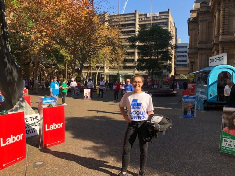 Easy Rider: Jacqui bikes around Sydney’s polling booths