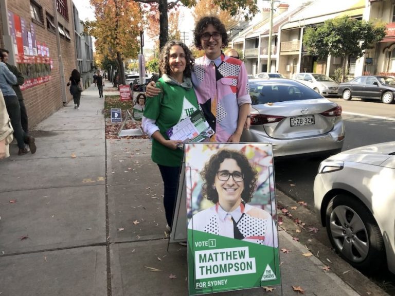 Matthew votes with mum by his side