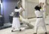 Figure 1. Screenshot of disseminated, reposted, and viral YouTube video of ISIL militants destroy two statues of kings from the ancient city of Hatra in the Mosul Museum.