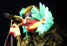 Björk performing at the Hurricane Festival in 2003 by Zach Klein is licenced under CC BY 2.5.